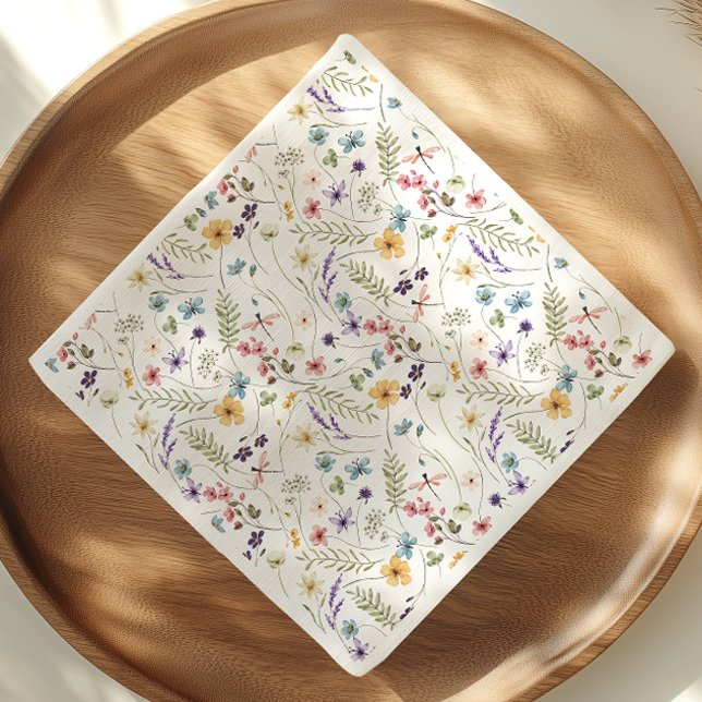 Servilleta De Papel Torta Nupcial de Mariposas y Flores Silvestres de  (Subido por el creador)