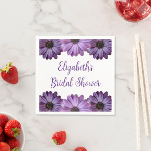 Servilleta De Papel Torta Nupcial Floral Púrpura