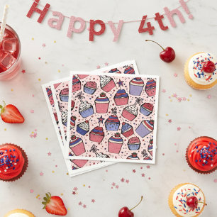 Servilleta De Papel Tortas patrióticas rojas de jugo 4 de julio