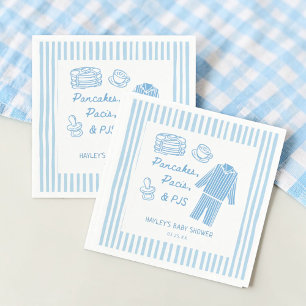 Servilleta De Papel Tortitas, Pacis y PJs Baby Shower Niño