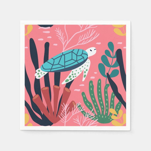 Servilleta De Papel Tortuga azul (Anverso)