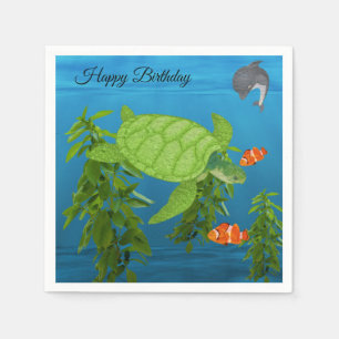 Servilleta De Papel Tortuga de mar, debajo del océano