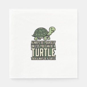 Servilleta De Papel Tortuga Divertida Sé Tú Mismo Diseño de Camiseta V