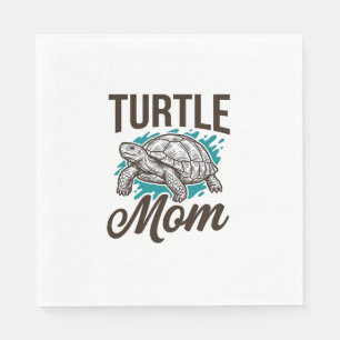 Servilleta De Papel Tortuga Mamá Diseño Vectorial de Grabado Vintage_1