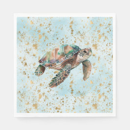 Servilleta De Papel Tortuga marina de sueño dorado