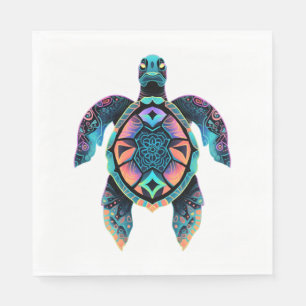 Servilleta De Papel Tortuga marina Mandala Sea Ocean Animal Artwork Bo