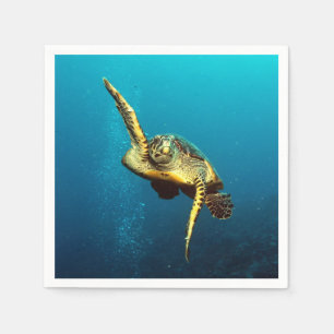Servilleta De Papel Tortuga marina nadando bajo el agua
