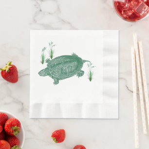 Servilleta De Papel Tortuga marina verde