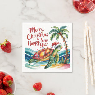 Servilleta De Papel Tortuga navidad en el paraíso