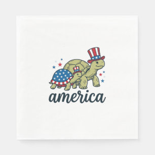 Servilleta De Papel Tortuga Patriótica América Diseño de Grabado Vinta