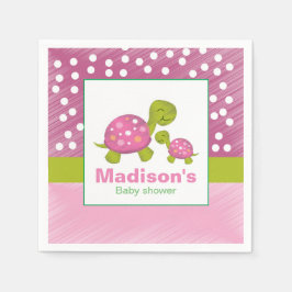 Servilleta De Papel Tortuga rosa Baby Shower Napkin