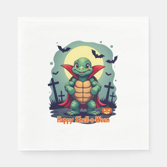 Servilleta De Papel Tortuga Shell-o-Ween (Anverso)