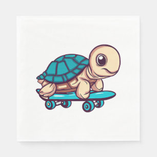 Servilleta De Papel Tortuga Skateboarding