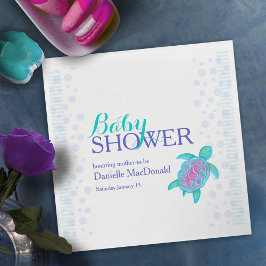 Servilleta De Papel Tortuga suave acuarela personalizado de bebé