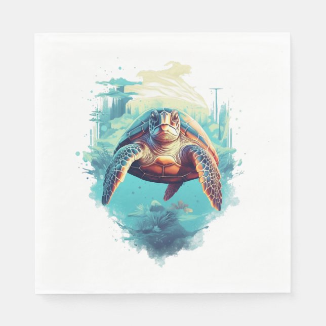 Servilleta De Papel Tortuga submarina Serene (Anverso)