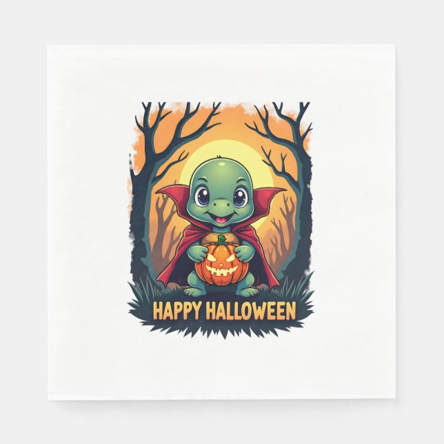 Servilleta De Papel Tortuga Tortoise Boo Vampire Trick O Trate Hallowe (Anverso)