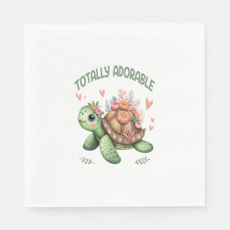 Servilleta De Papel Tortuga totalmente adorable con coral