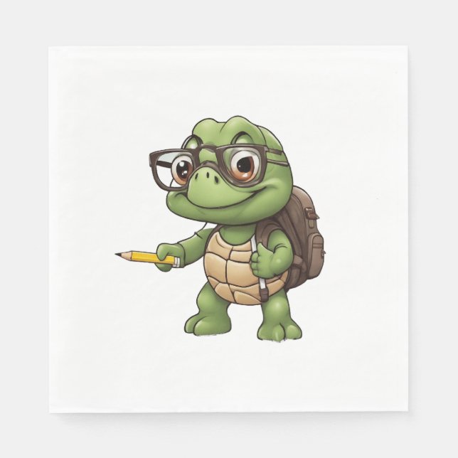Servilleta De Papel Tortuga vuelve a la escuela (Anverso)