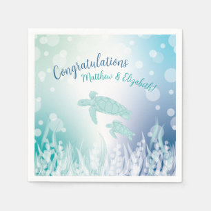 Servilleta De Papel Tortugas marinas Baby Shower bajo el mar