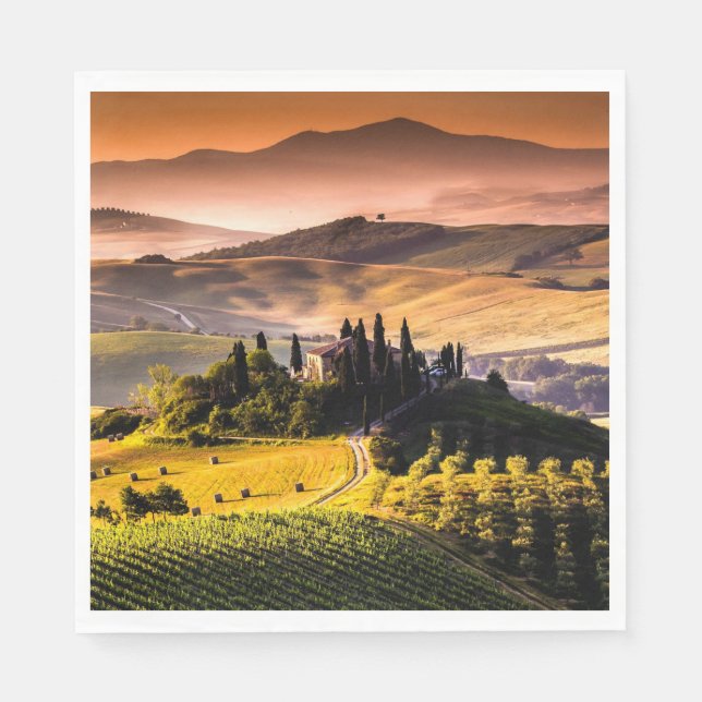 Servilleta De Papel Toscana, Italia - fotografía de paisaje (Anverso)