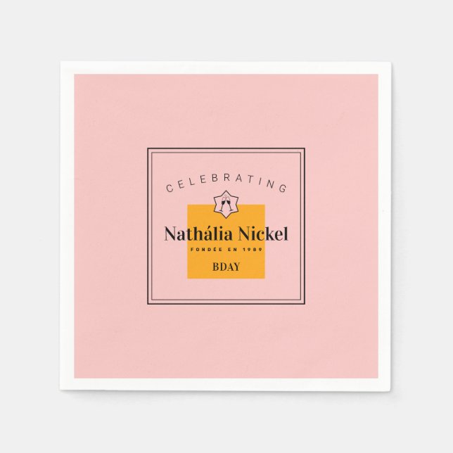 Servilleta De Papel Tosta de champaña (Anverso)