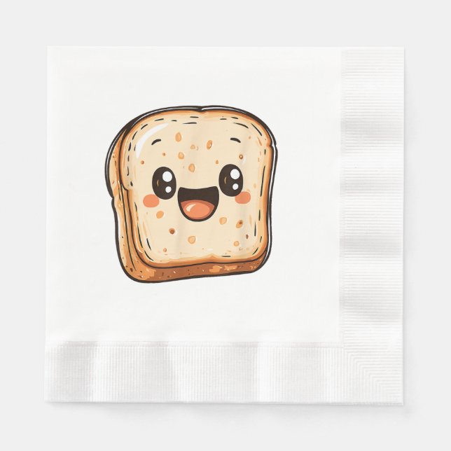 Servilleta De Papel Tostada sonriente del Personalizado de la sección  (Anverso)