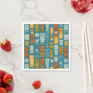 Servilleta De Papel Tótems Tiki Retro