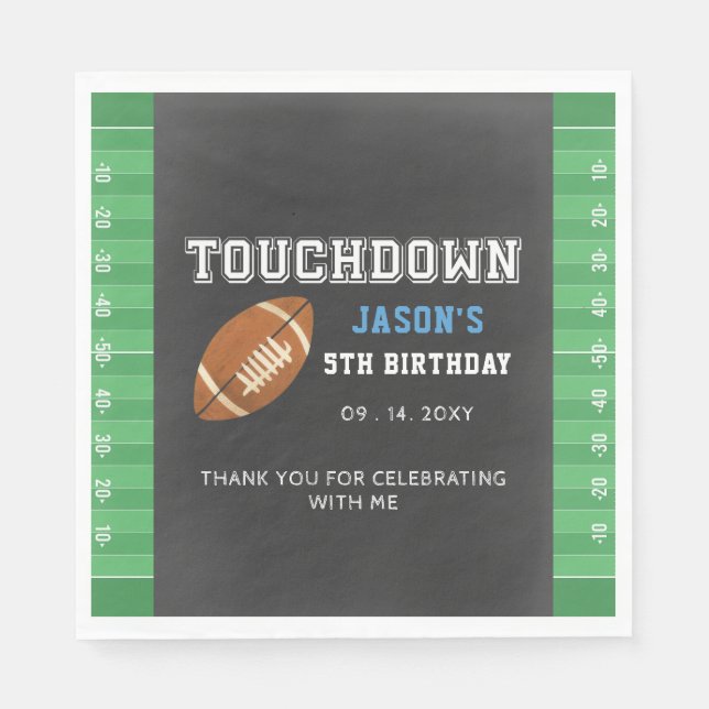 Servilleta De Papel Touchdown Boy Fútbol  (Anverso)