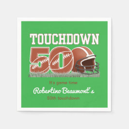 Servilleta De Papel Touchdown Fifty Funny Football 50 cumpleaños