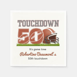 Servilleta De Papel Touchdown Fifty Funny Football 50 cumpleaños