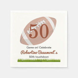 Servilleta De Papel Touchdown Fifty Funny Football 50 cumpleaños