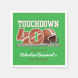 Servilleta De Papel Touchdown Forty Funny Football 40° cumpleaños