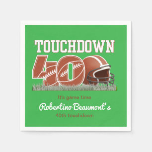 Servilleta De Papel Touchdown Forty Funny Football 40° cumpleaños