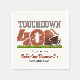 Servilleta De Papel Touchdown Forty Funny Football 40° cumpleaños