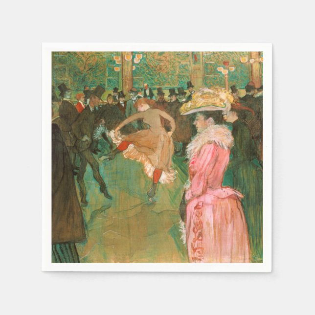 Servilleta De Papel Toulouse-Lautrec - En el Rouge, la danza (Anverso)