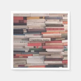 Servilleta De Papel Towging Wall of Books Felicitaciones Nombre person