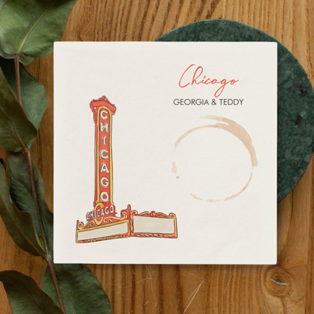 Servilleta De Papel Toxicología de cóctel Boda de Chicago (Subido por el creador)