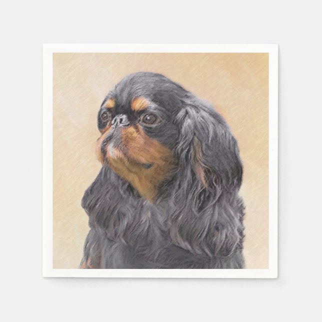 Servilleta De Papel Toy English Spaniel Pintura Original Arte Animal (Anverso)