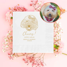 Toy Poodle Dog Personalizado Cheque Napkins