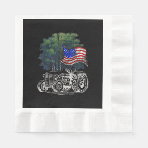 Servilleta De Papel Tractor agrícola vintage bandera americana patriót