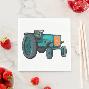 Servilleta De Papel Tractor Azul Vintage Vida en la Granja