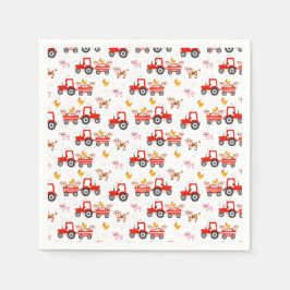 Servilleta De Papel Tractor Con Animales De Granja