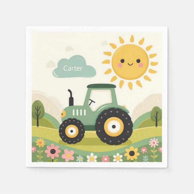 Servilleta De Papel Tractor/granja personalizado (Anverso)