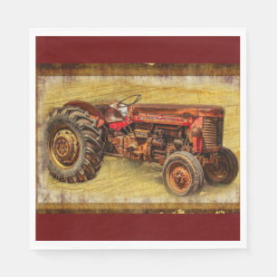 Servilleta De Papel Tractor rojo antiguo