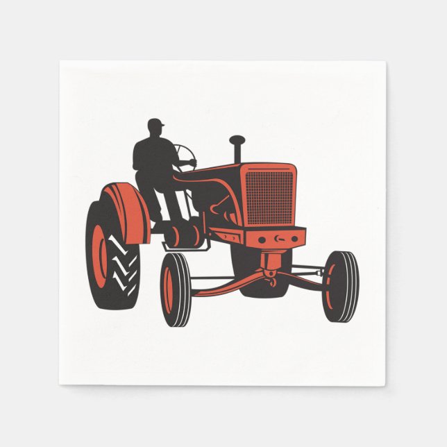 Servilleta De Papel Tractor Vintage (Anverso)