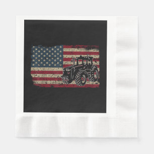Servilleta De Papel Tractores agrícolas bandera de EE. UU. Regalo patr