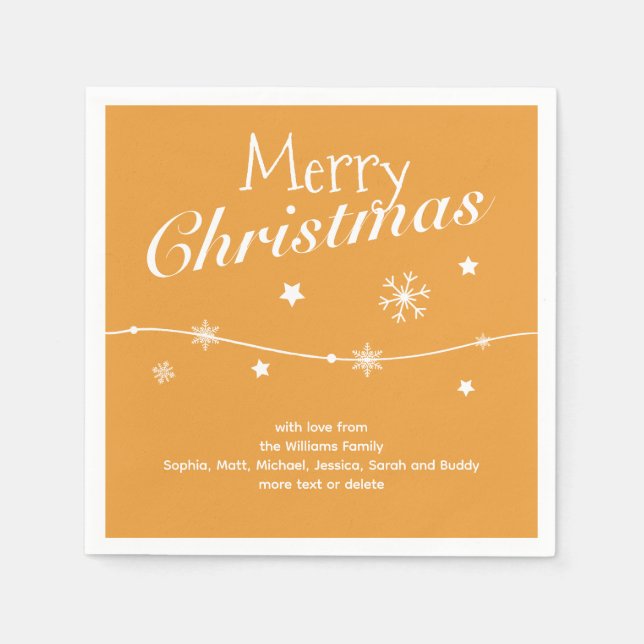 Servilleta De Papel Tradicional - Navidades Naranjas dorados (Anverso)