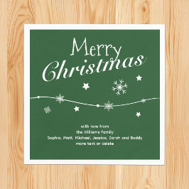 Servilleta De Papel Tradicional - Personalizados verdes oscuros Navida