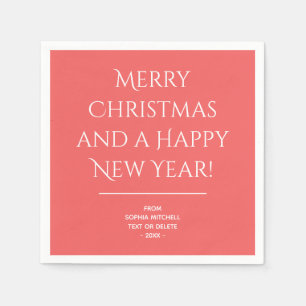 Servilleta De Papel Tradicional - Rojo suave - Cuadros navideños Feliz