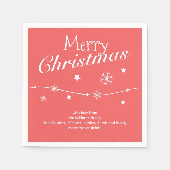 Servilleta De Papel Tradicional - Rojo suave - Navidades (Anverso)